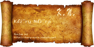 Kéry Nóra névjegykártya